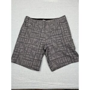 Crazy Shirts Hawaii Hybrid Shorts Mens Sz 38 Gray Geometric‎ Coconut Polyester
